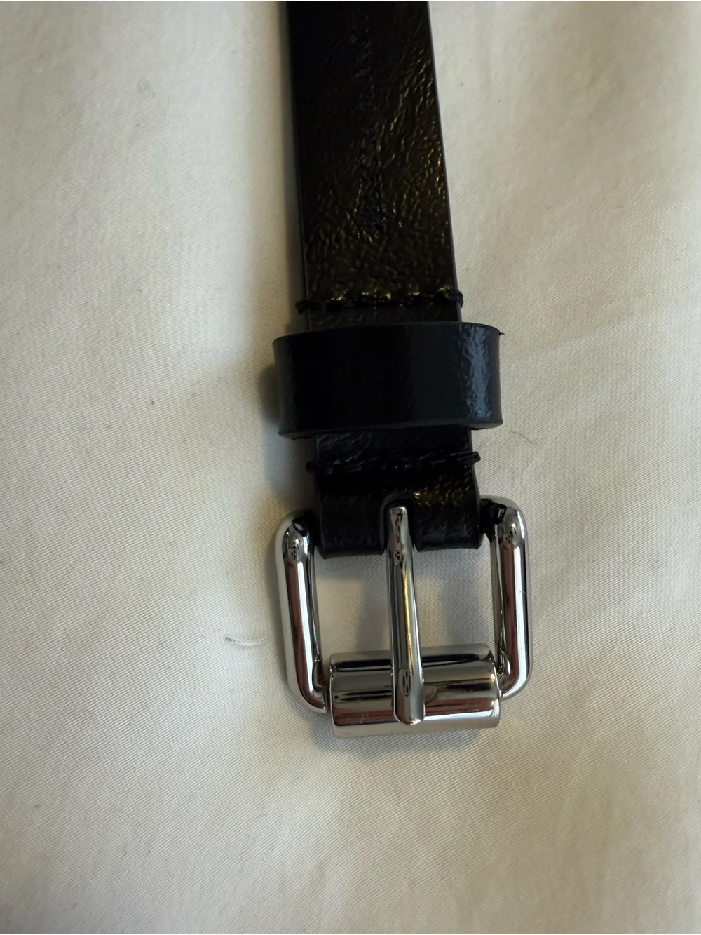 Rebecca Minkoff Studded Leather Belt thin flat studs silver